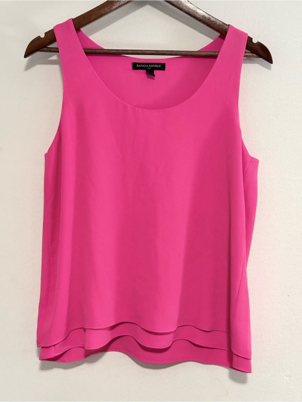 Banana Republic Pink Layered Hem Sleeveless Blouse Size S